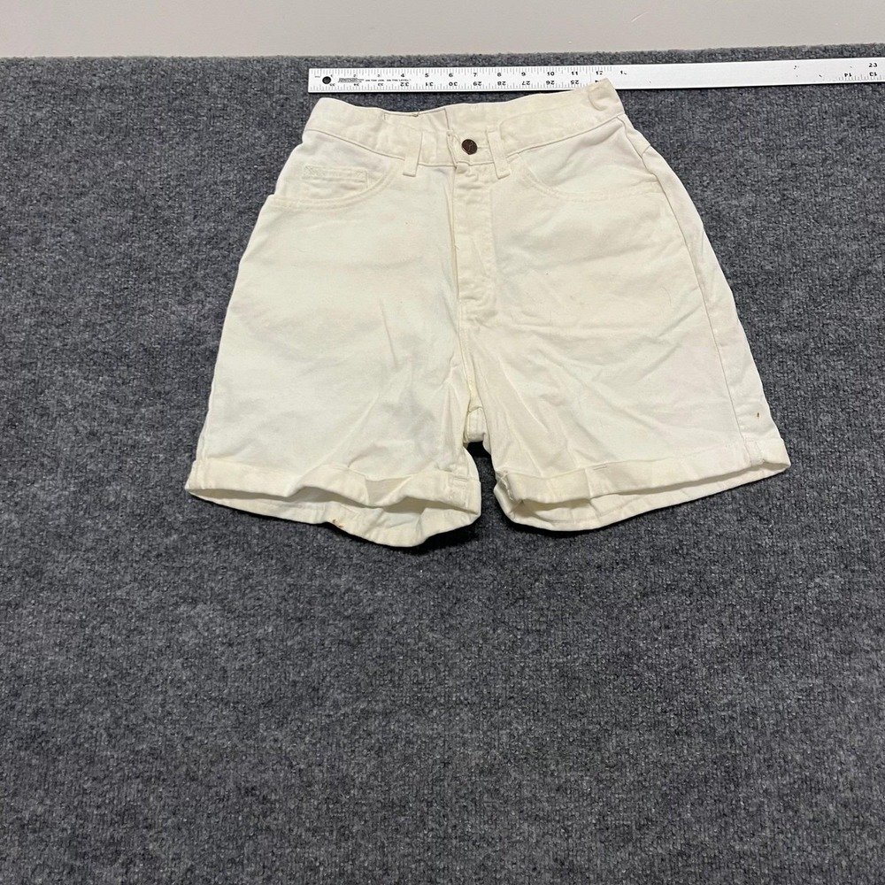 Riders Denim Shorts Womens 24 White High Waisted Mom Cotton Rolled Hem Vintage